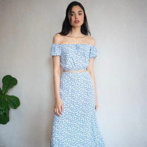 Reformation Two Piece Off Shoulder Dress
